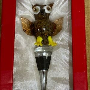 Fritz & Floyd hand blown glass bottle stop